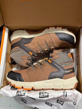 Timberland PRO Tempe 6” Waterproof Work Boots Men’s Size 14 Brown Orange